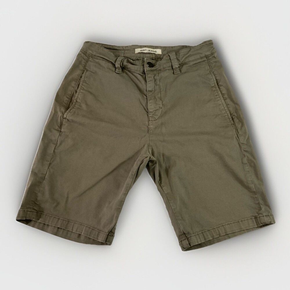 Mavi Jeans Simon Shorts Mens 32 Green Stretch Chino Casual Summer Cotton Blend